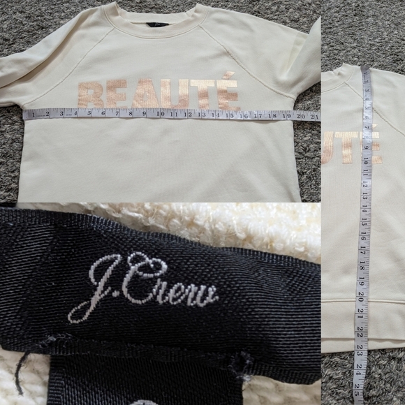 J Crew Cream Rose Gold Beaute Sweatshirt S - Picture 9 of 9